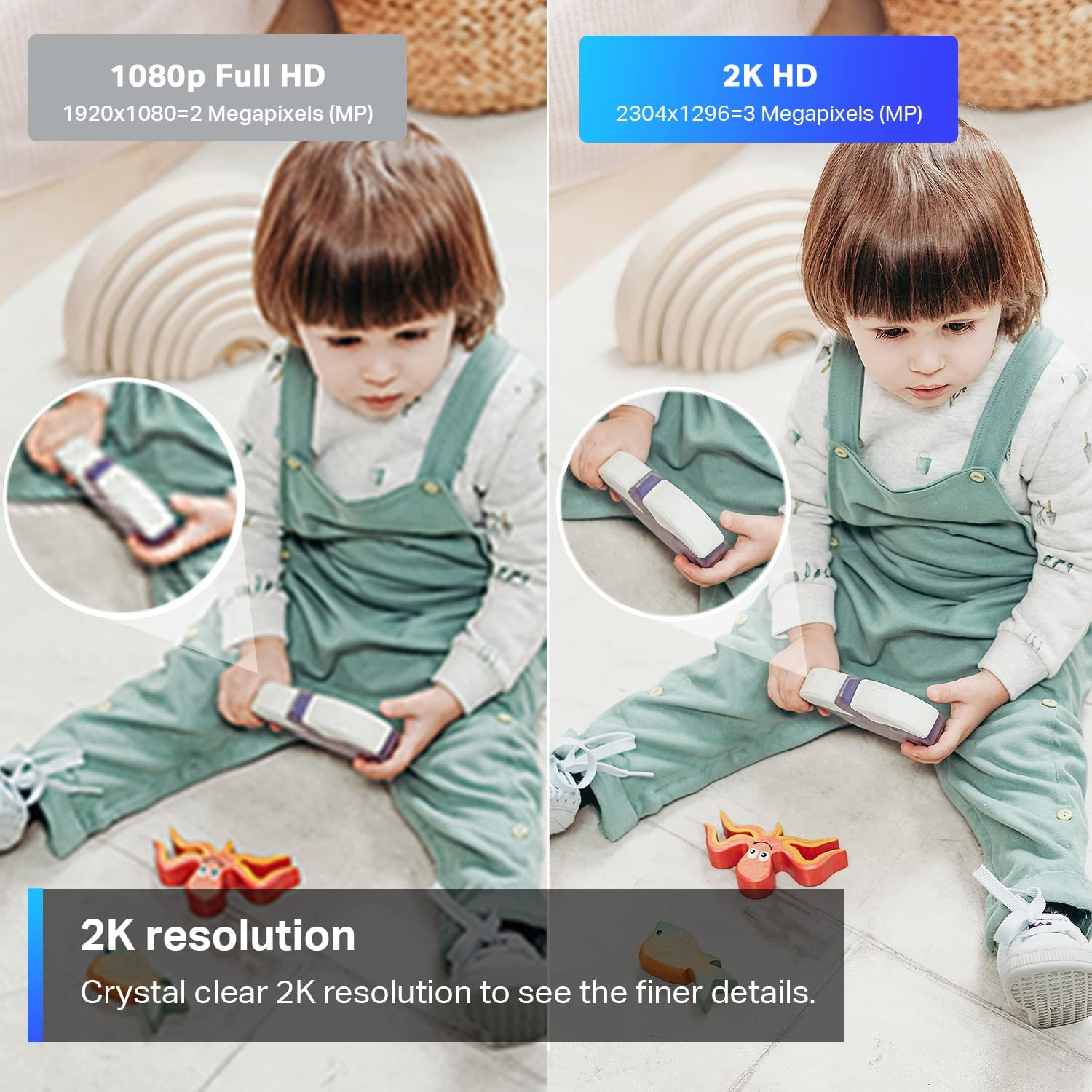 Tapo Tp-Link 2K Pan Tilt Security Camera for Baby Monitor, Dog Camera W/Motion D