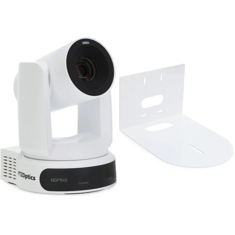 PTZOptics Move 4K Auto-tracking PTZ Video Camera with Wall Mount – White