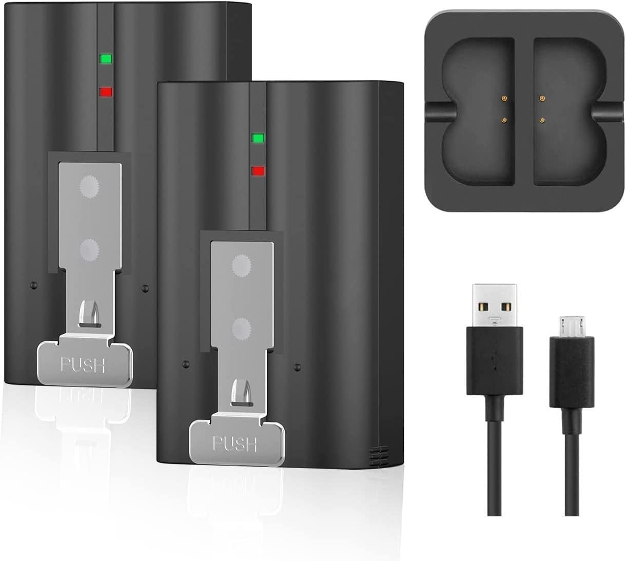 2 Pack 7200mAh Rechargeable Battery and Charger Station for Ring Doorbell 2/3/4