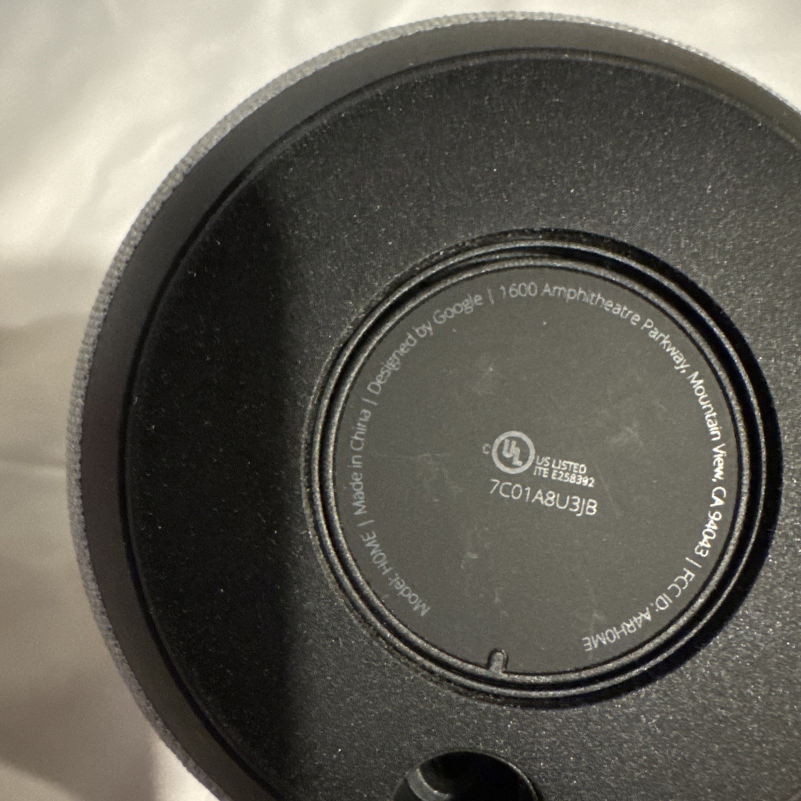 Google Home Smart Assistant White Slate No Cord Tested Working