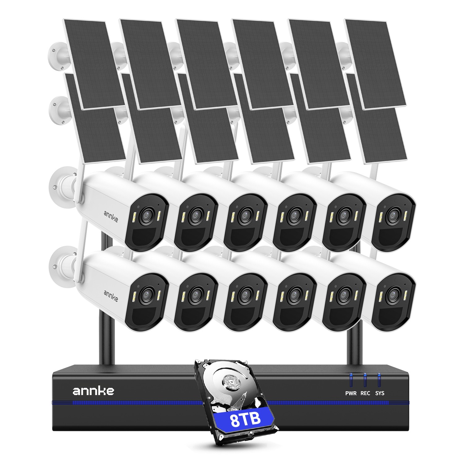 ANNKE 4MP Wireless Security Camera System Wifi Solar Battery Powered 2 Way Audio