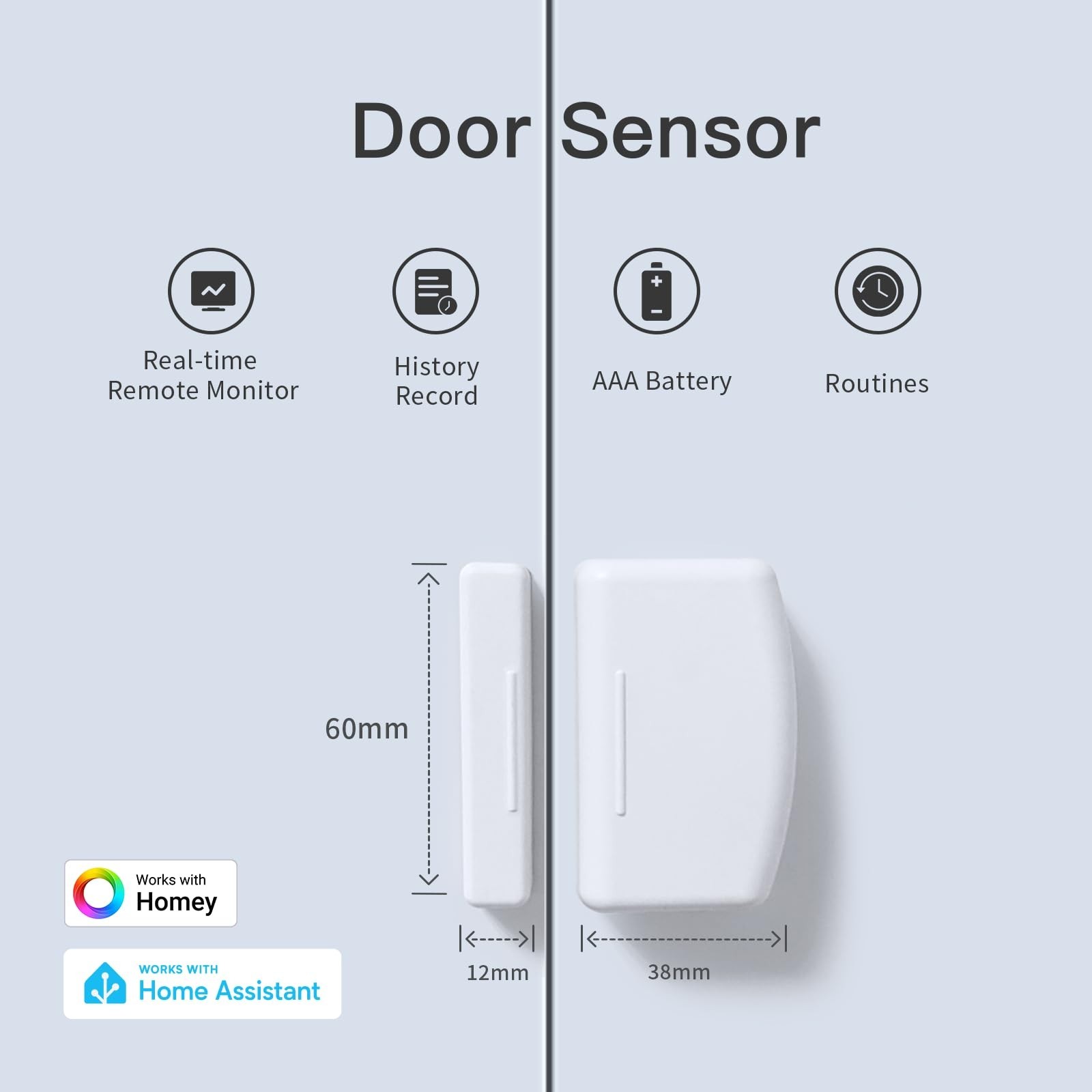 Zigbee Contact Sensor 4 Pack – Door & Window Monitor for Home Automation, Works