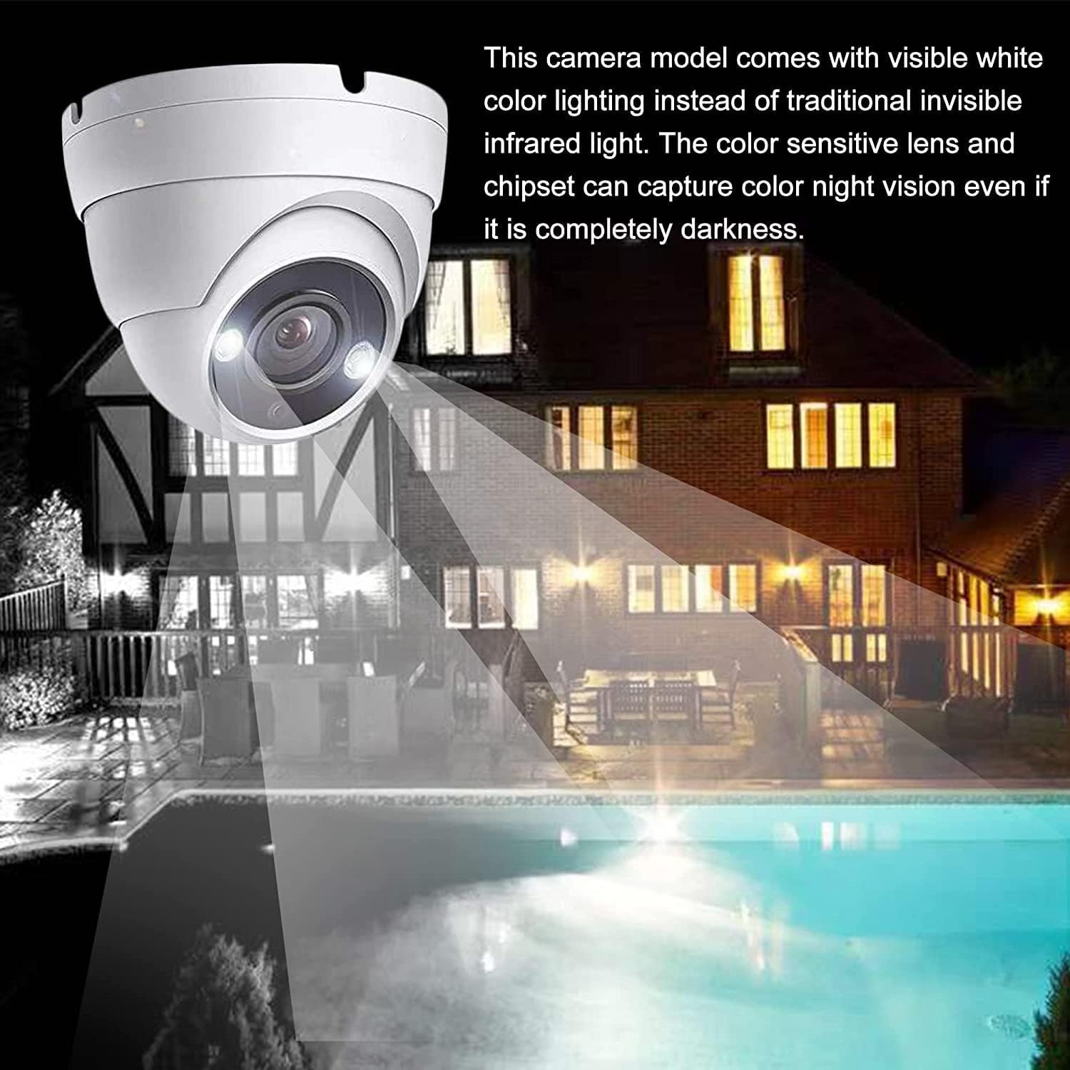 2MP Dome TVI AHD CCTV 4IN1 Camera Color Night Vision Metal Housing 2.8mm