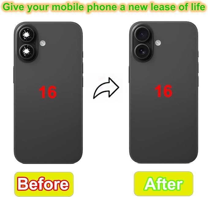 16 Back Rear Camera Lens Glass Replacement for iPhone 16 Glass…