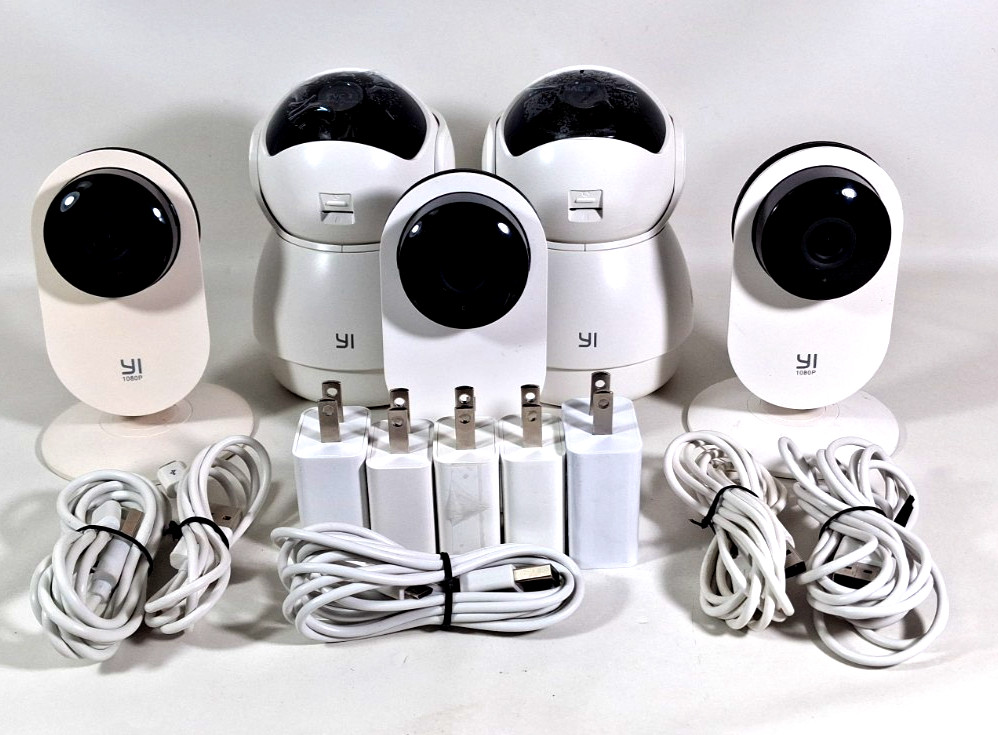 5 Yi cameras Set of 2 YI Dome Guard Security Camera and 3 YI Home camera