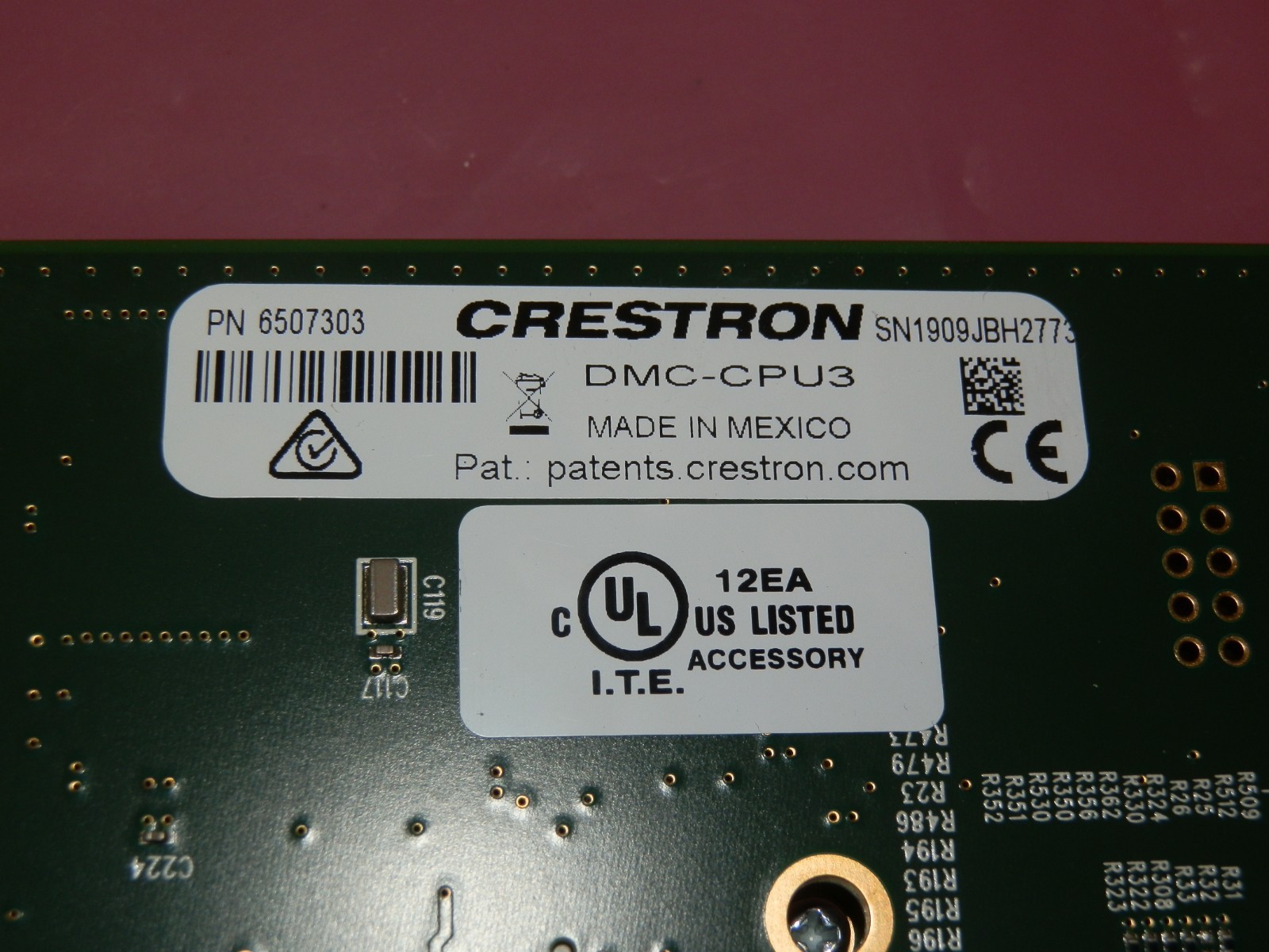 Crestron DMC-CPU3 CPU Card for 8X8, 16X16 and 32X32 DigitalMedia Switchers