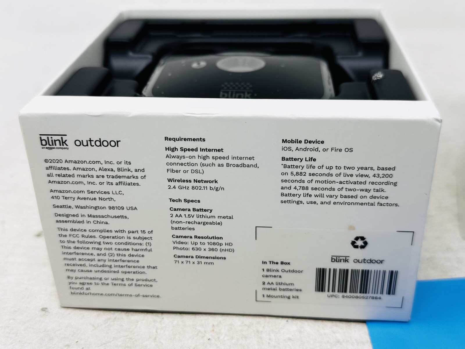 Blink Outdoor Battery Powered Security Camera BCM00400U – NEW, OPEN BOX