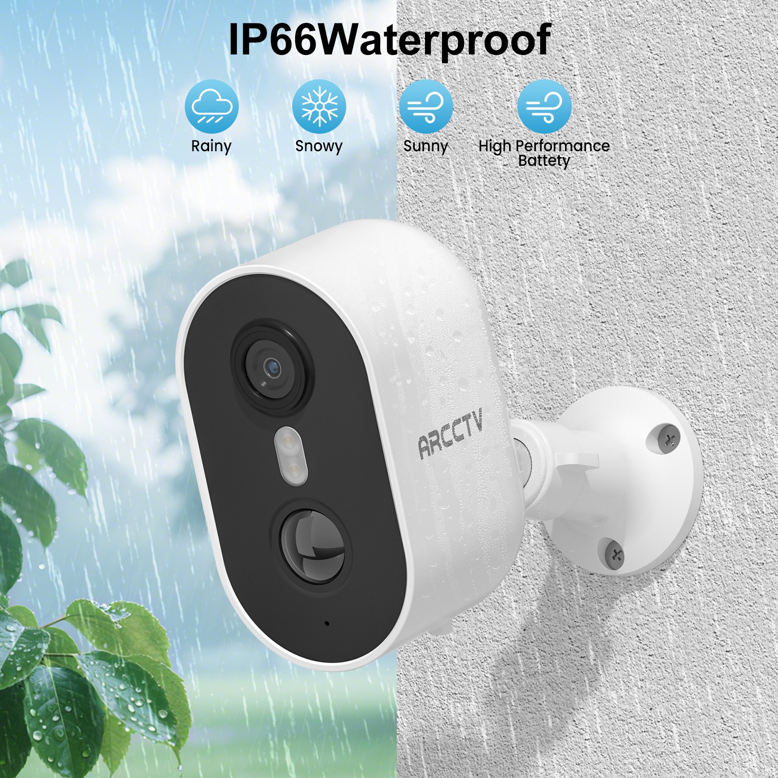 ARCCTV 4MP Solar Battery Powered WiFi Security Camera Home Outdoor Wireless CCTV