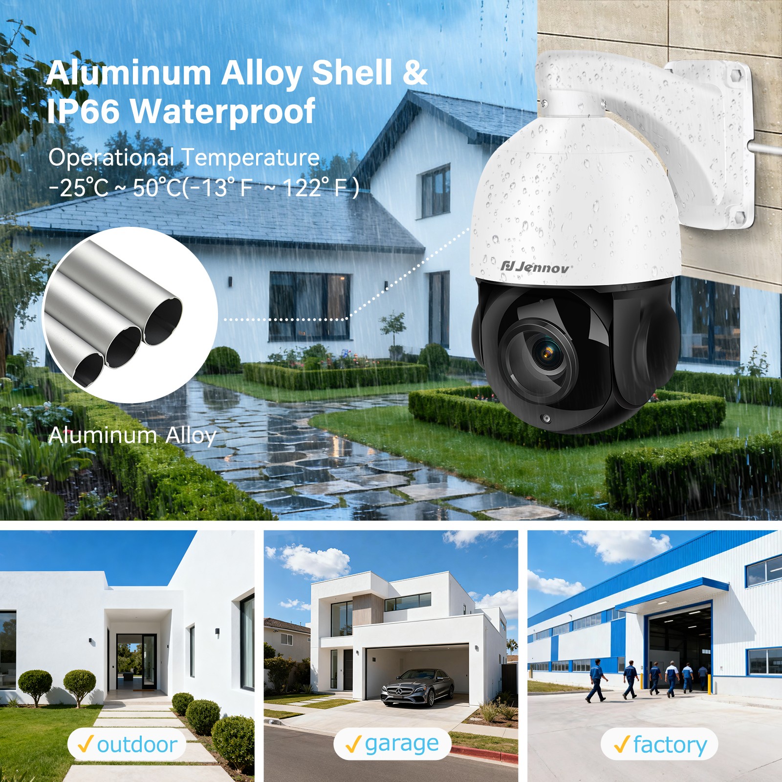 JENNOV 4K 8MP PoE Security IP Camera Two-Way Audio AI Color Night Vision View