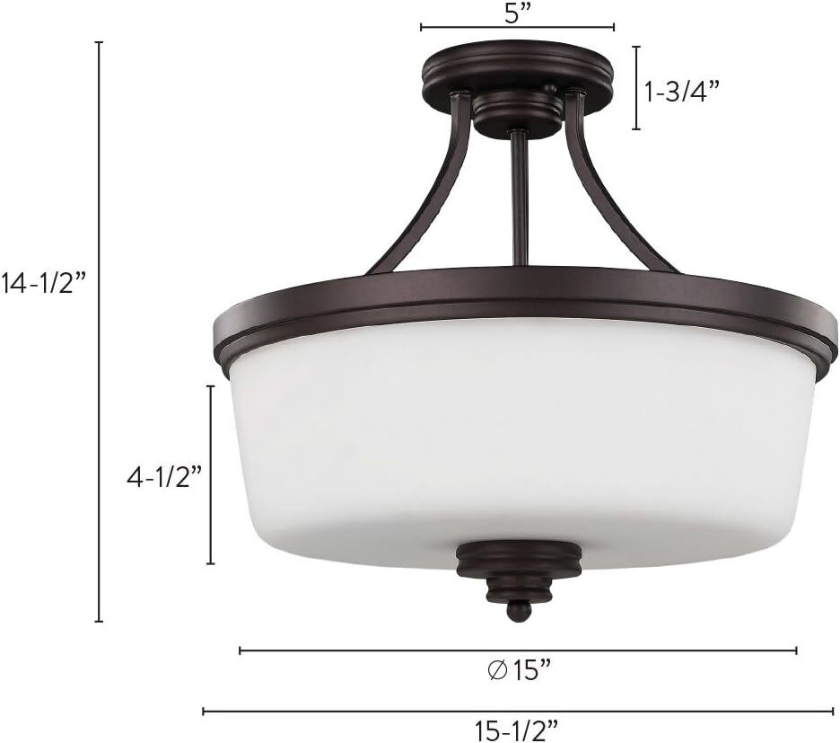 Canarm ISF286A03ORB 3 Light Jackson SemiFlush Semi Flush Oil-Rubbed Bronze