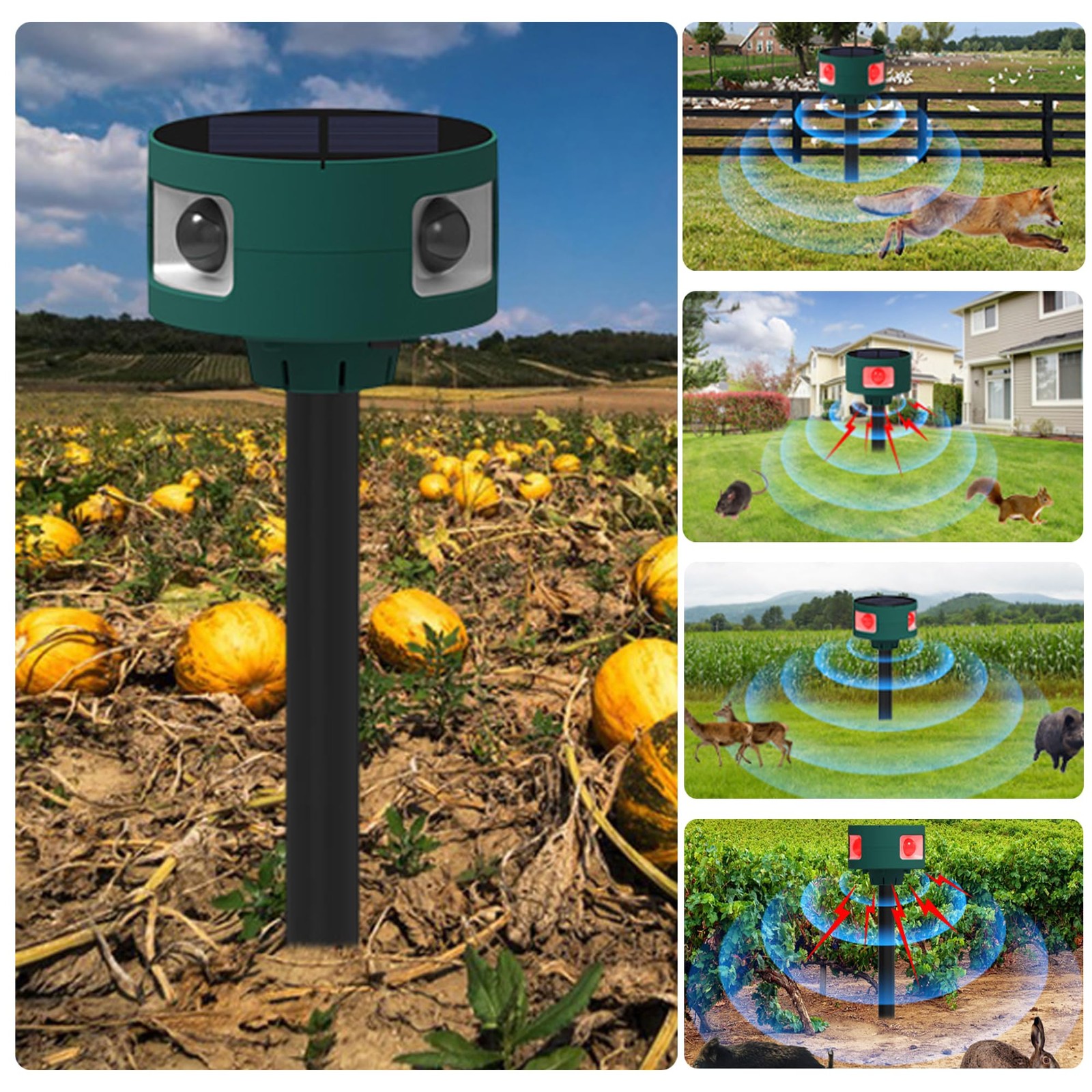 Solar Outdoor Motion Sensor Alarm: 129db Motion Detector Alarm Light, 360°Inf…