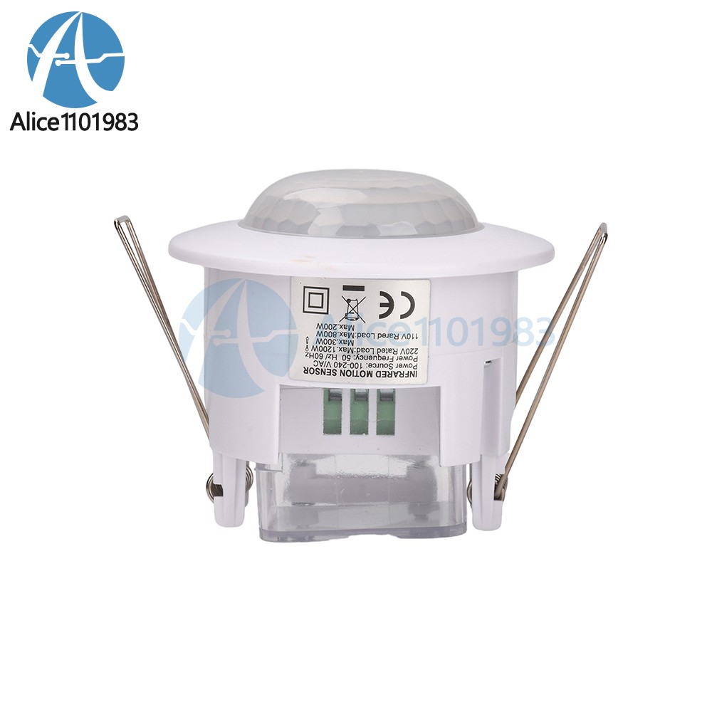 PIR Infrared Body Motion Sensor Detector Lamp Light Switch 110-240V 360° Ceiling