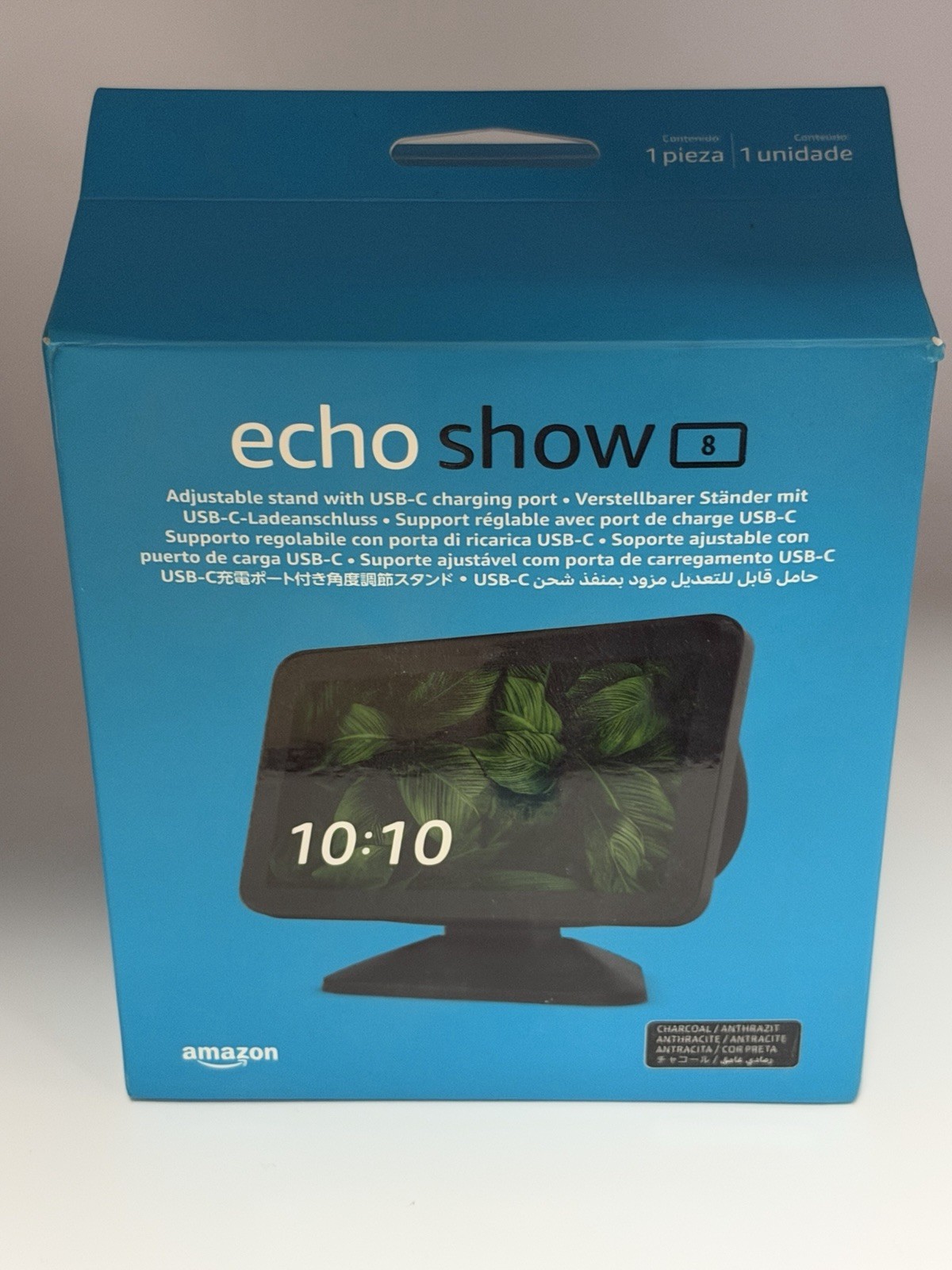 Amazon Adjustable Stand for Echo Show 8 w/ USB-C Charging Port, Charcoal