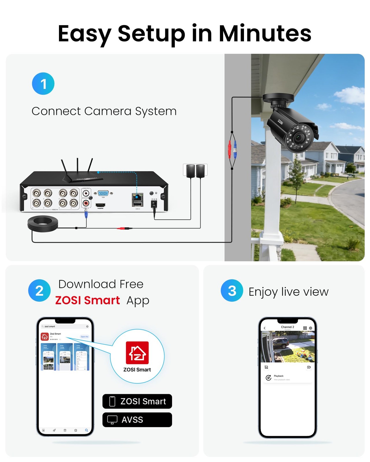 8CH 5MP Lite Security Camera System with AI Human Vehicle Detection, H.265 8 …