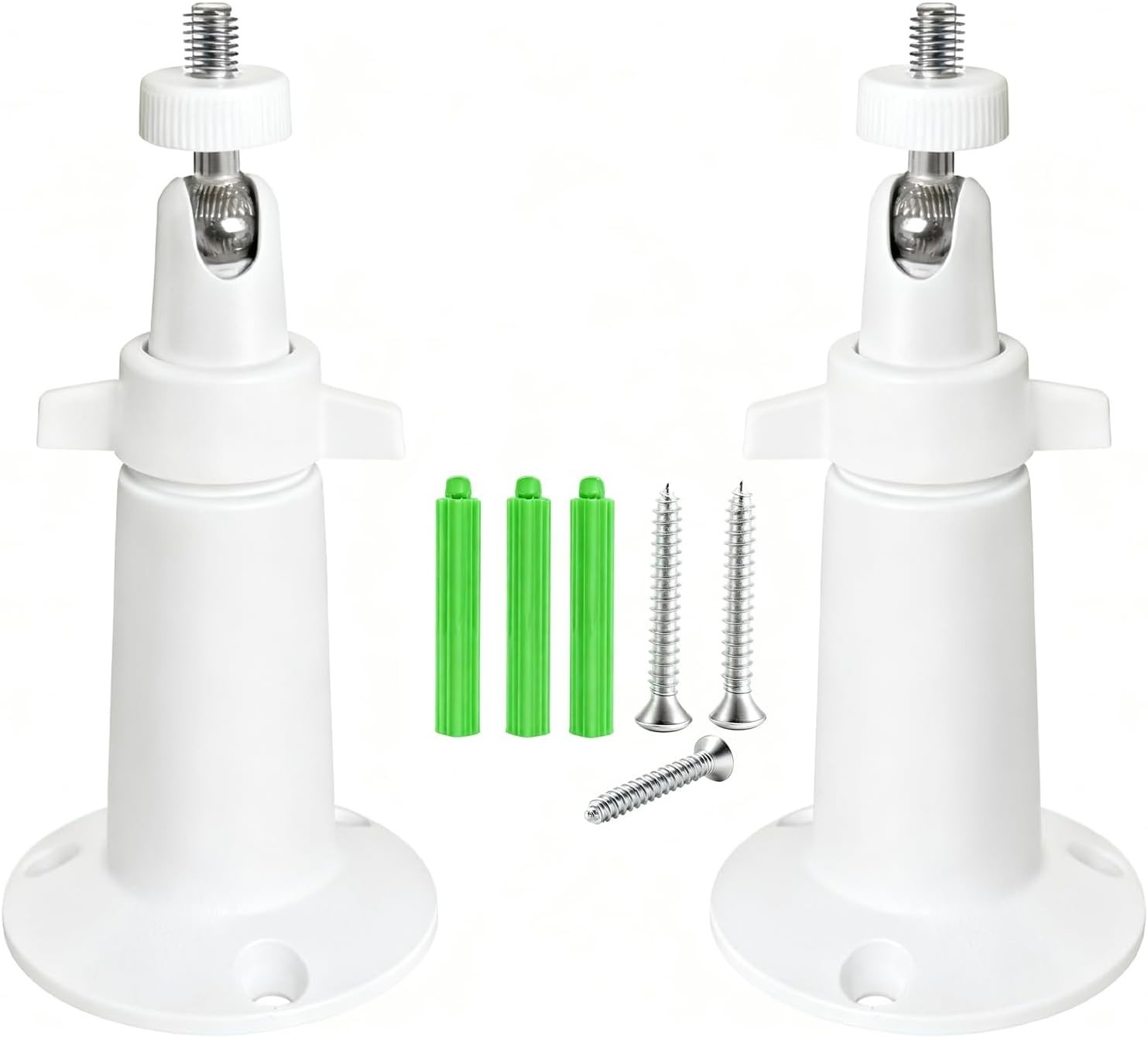 Durable Stainless Steel Wall Mount for Arlo, Ring, Wyze Cameras – 2-Pack, White