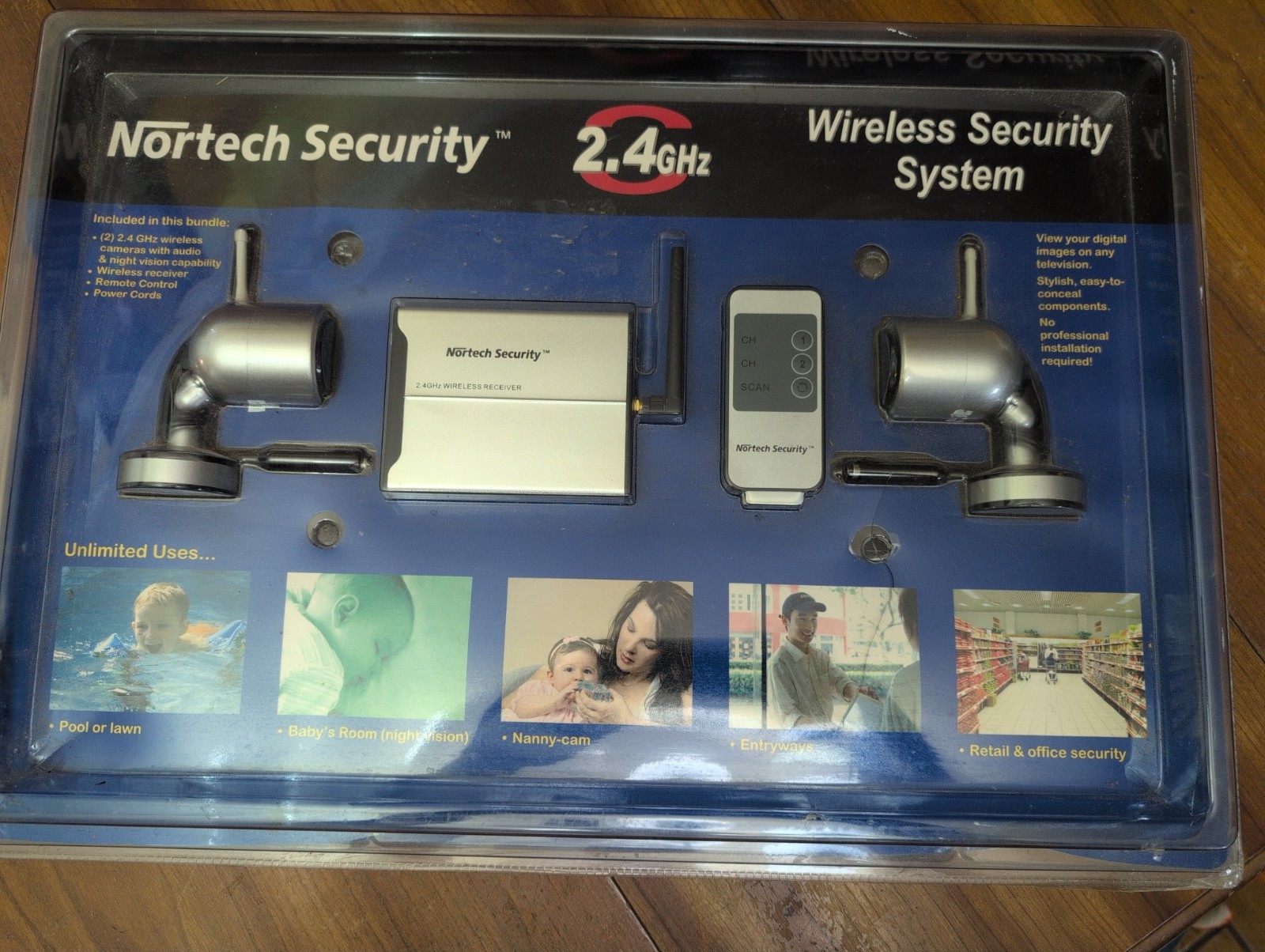 Nortech Wireless Security System E-CMKIT001 2.4GHz Color w/ Audio & Night Vision