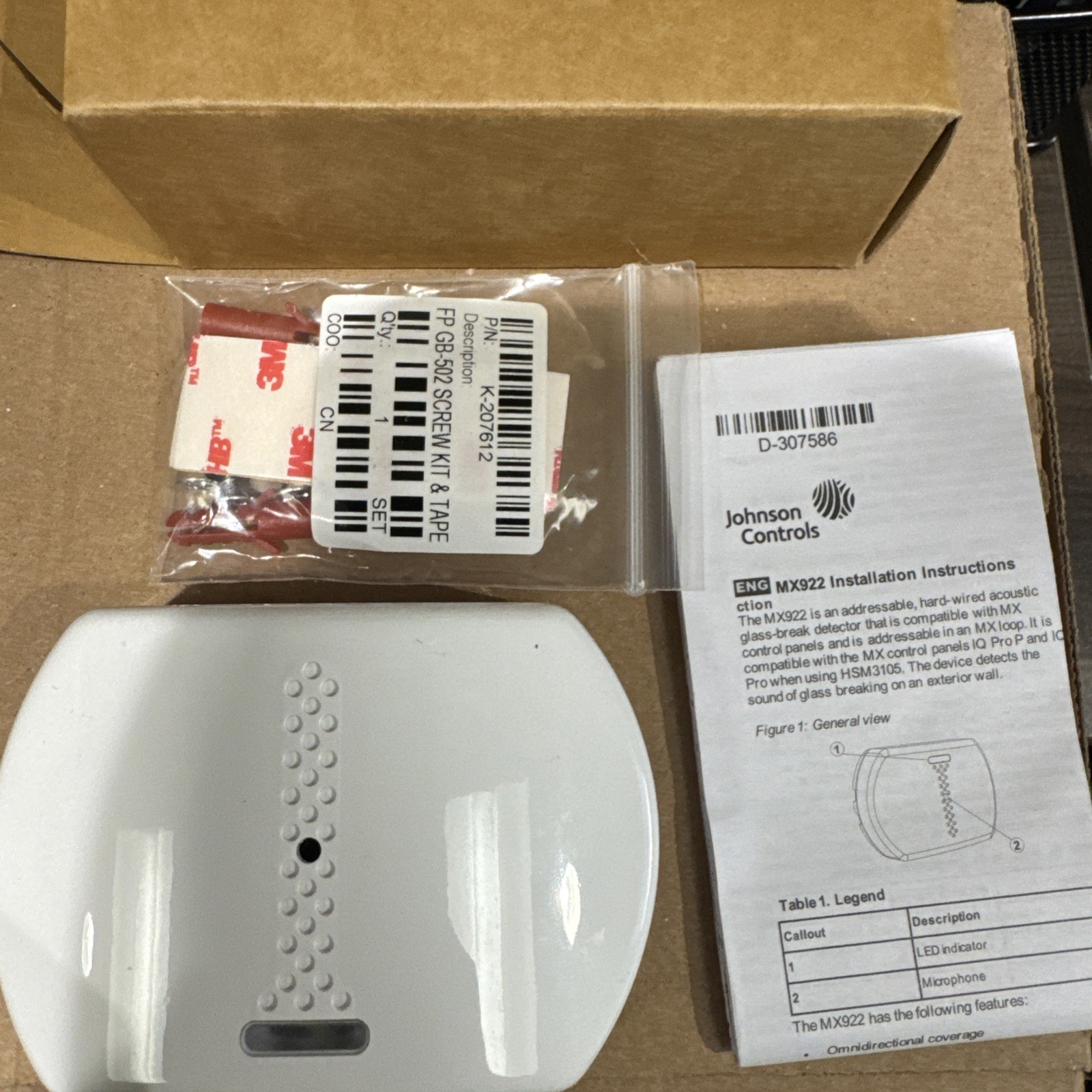TYCO DSC MX922 Wired Addressable Glass Break Detector