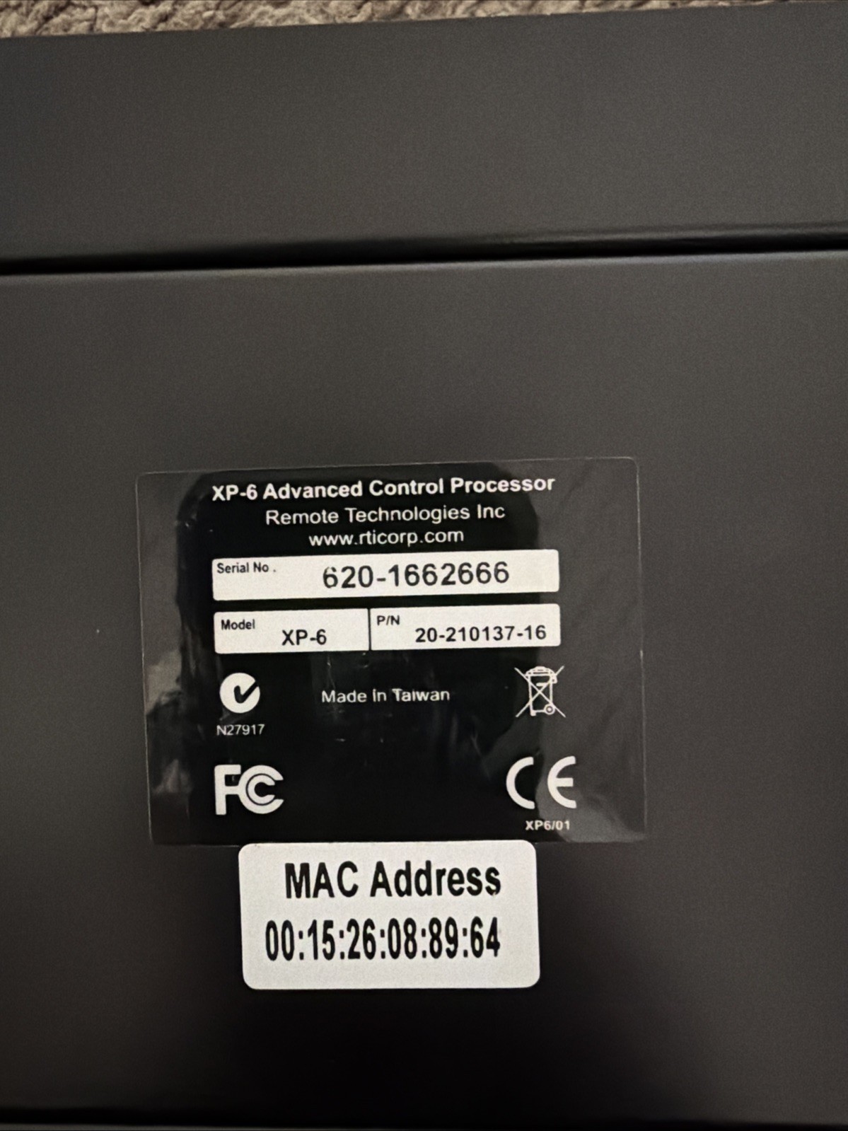 RTI XP-6 Advanced Control Processor Automation Controller – Fully Tested