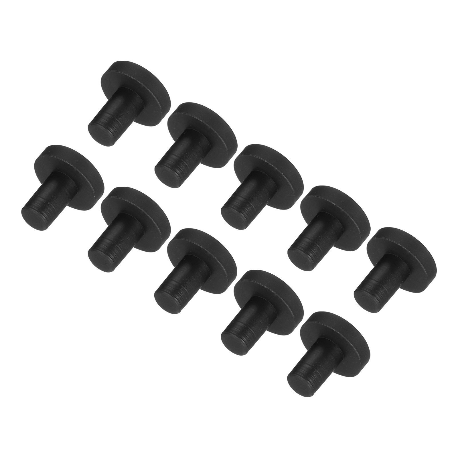 10Pcs High Temp Silicone Plug T Shaped Solid Silicon Stopper Black 9x10x7mm