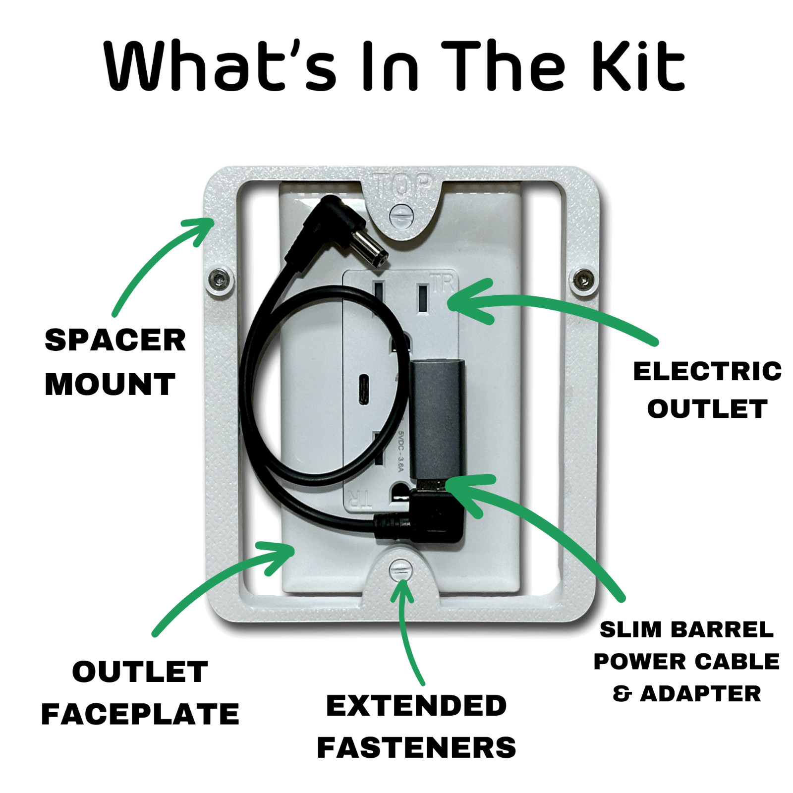 TwoUP Tech Wall Outlet Mount Kit for Ring Alarm Base Station Generation 1 & 2