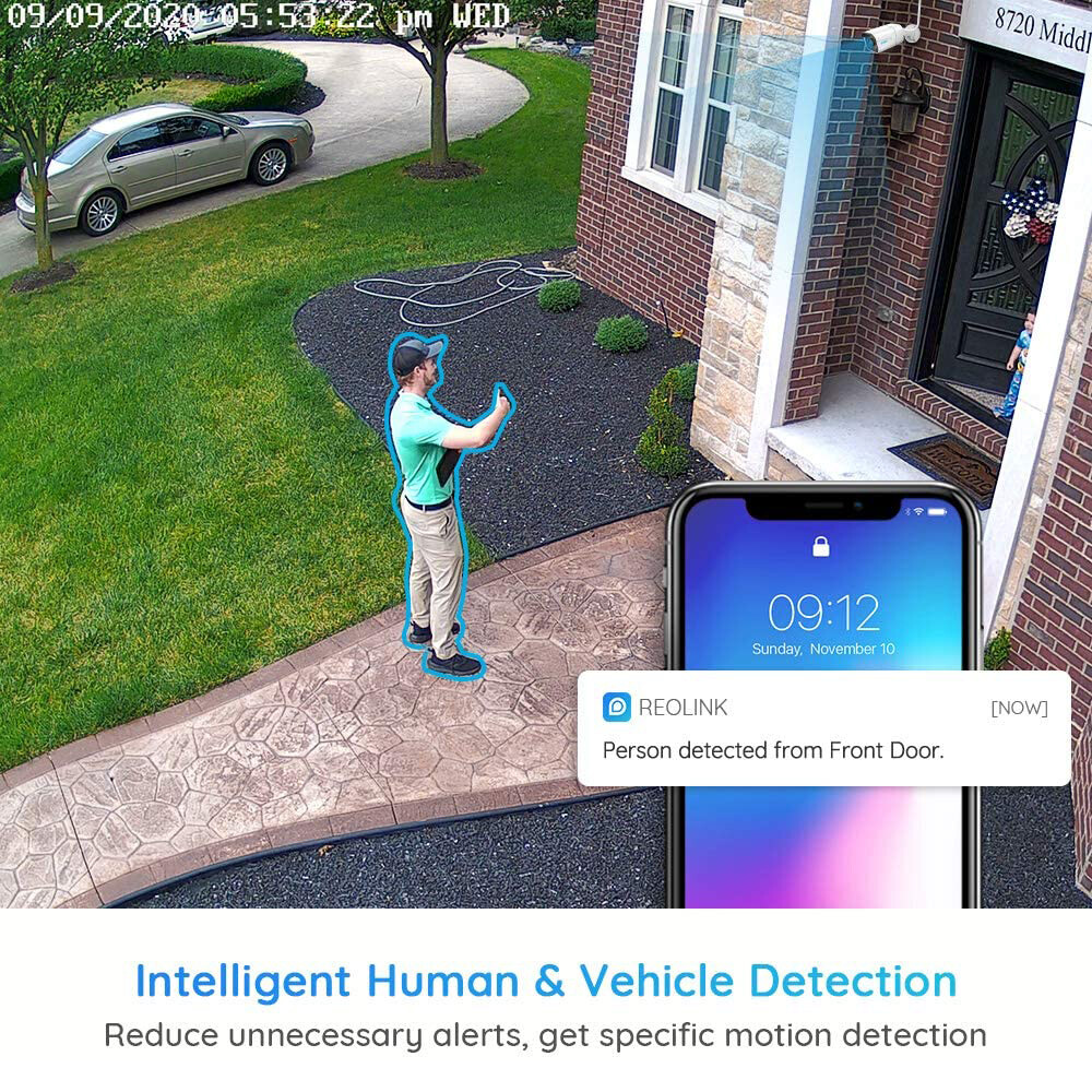 Reolink 5MP POE Security Camera System 8CH NVR Smart Detection Night Vision