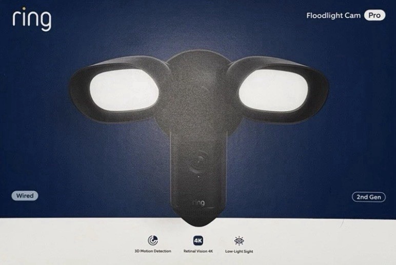 Ring Floodlight Cam Pro (2nd Gen) Retinal 4K , 10x Zoom, ultra-bright motion