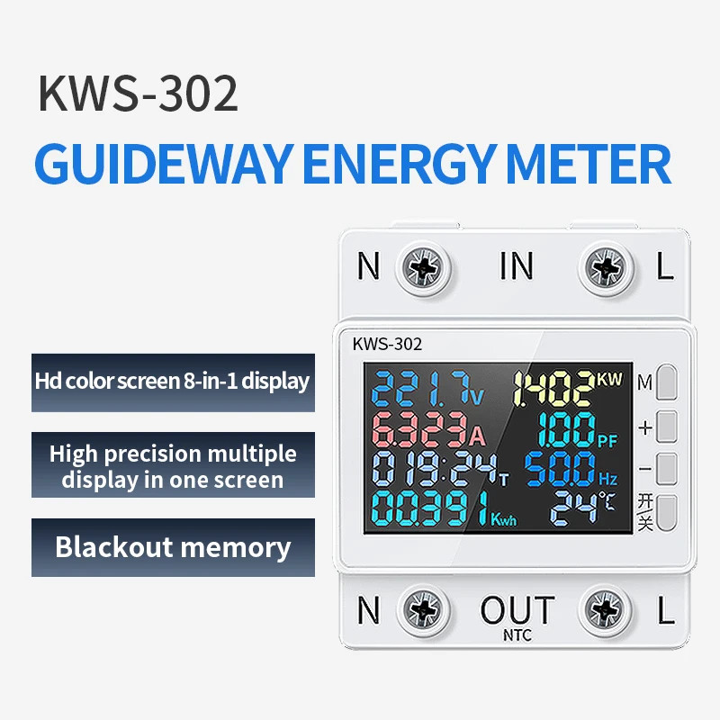 Tuya Wifi Smart Power Meter Earth Leakage Protector Switch Wattmeter Current Vol