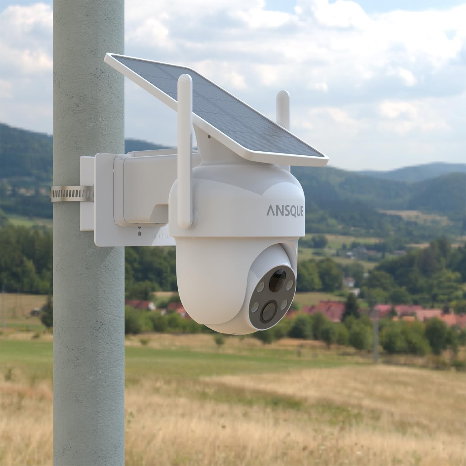 Camera Pole Mount Bracket Compatible With AOSU SolarCam D1 Series White Cam