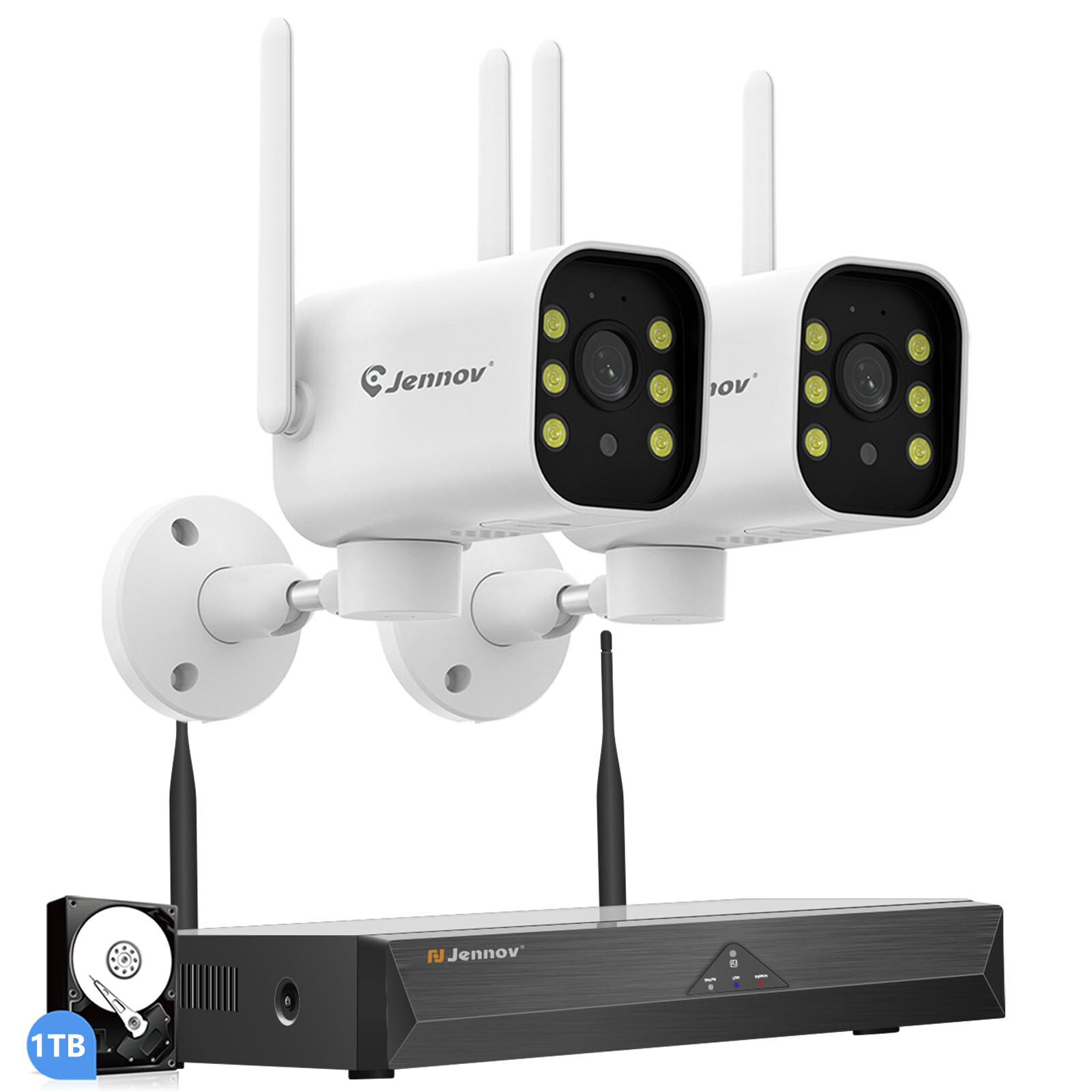 JENNOV 5MP IP Camera WiFi Outdoor Security Camera System Surveillance Camera NVR