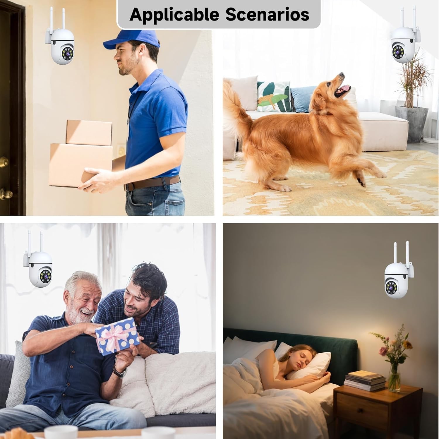 Wireless 2.4G WiFi Security Camera System Smart Outdoor Night Vision 1080P