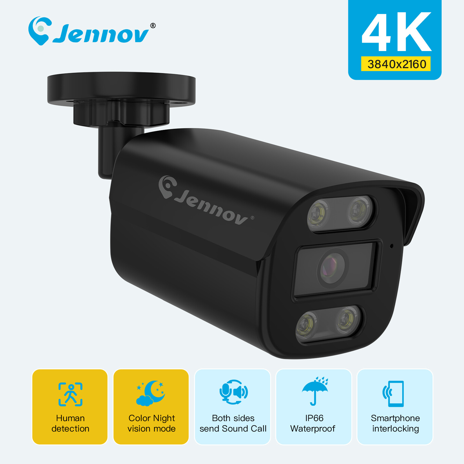 4K 8MP PoE IP Camera Home Security Surveillance CCTV Outdoor Color Night Vision