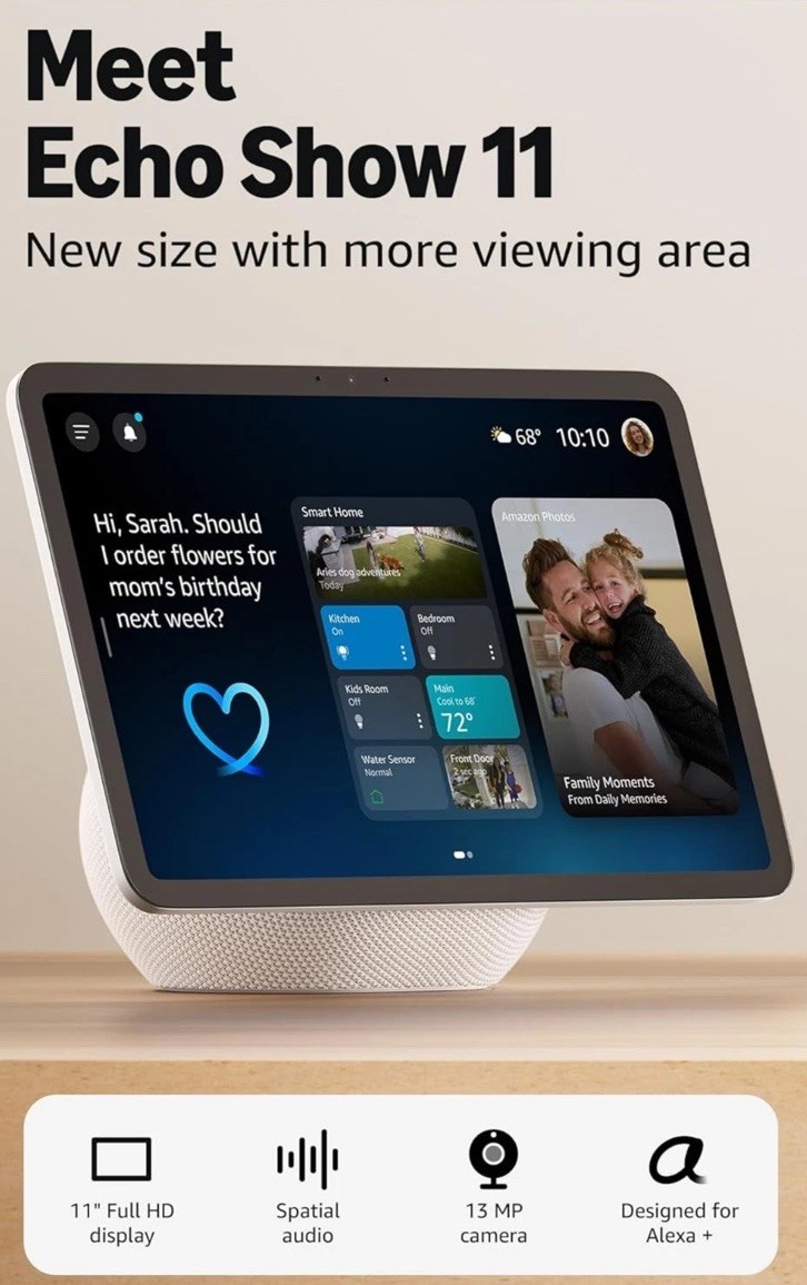 New 2025 Amazon Echo Show 11 With Full-HD Display, Spatial Audio, Alexa+