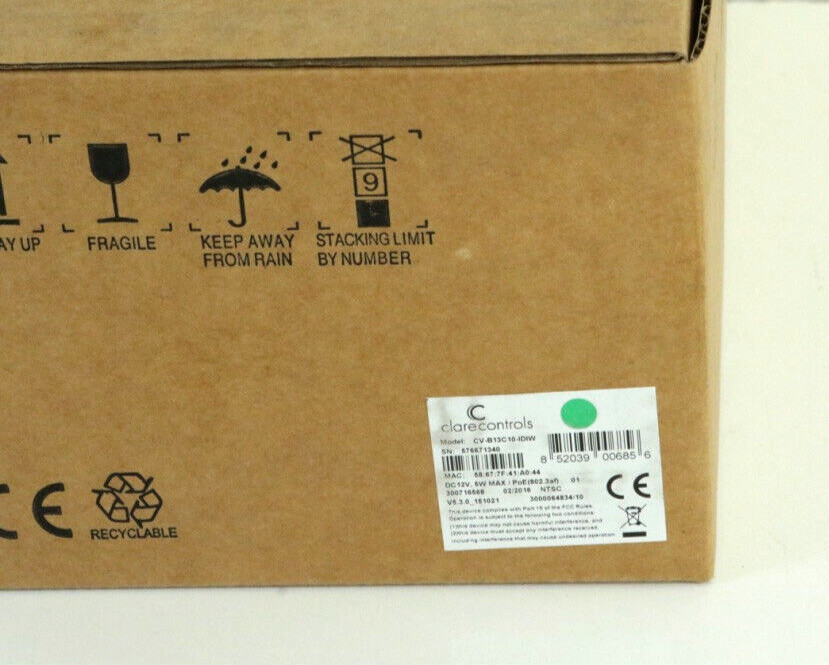 Clare Controls CV-B13C10-IDIW 1.3MP Cube Camera (White) Nanny Cam Indoor m713