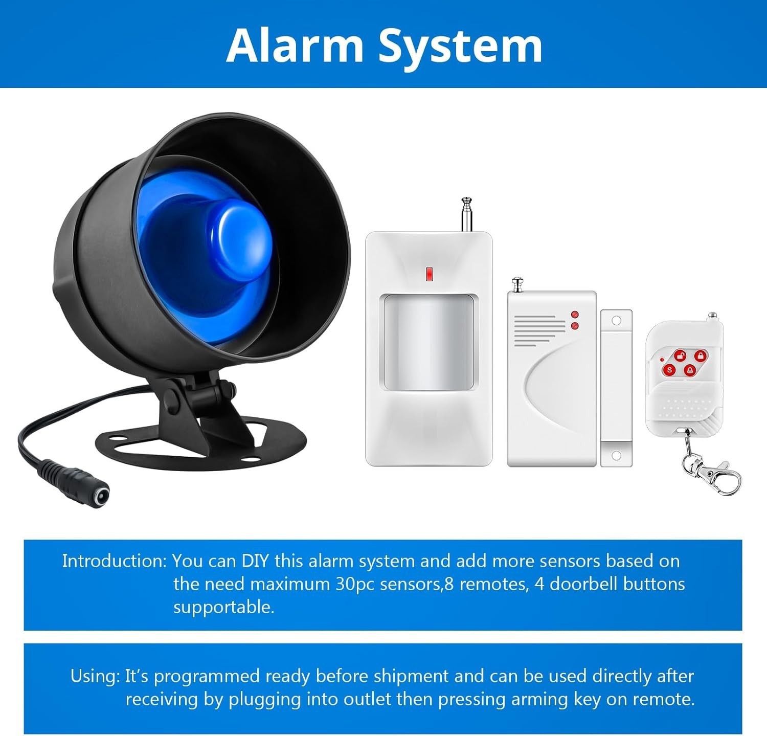 DIY 110dB Wireless Complete Home Security Alarm Anti Intrusion Motion Kit
