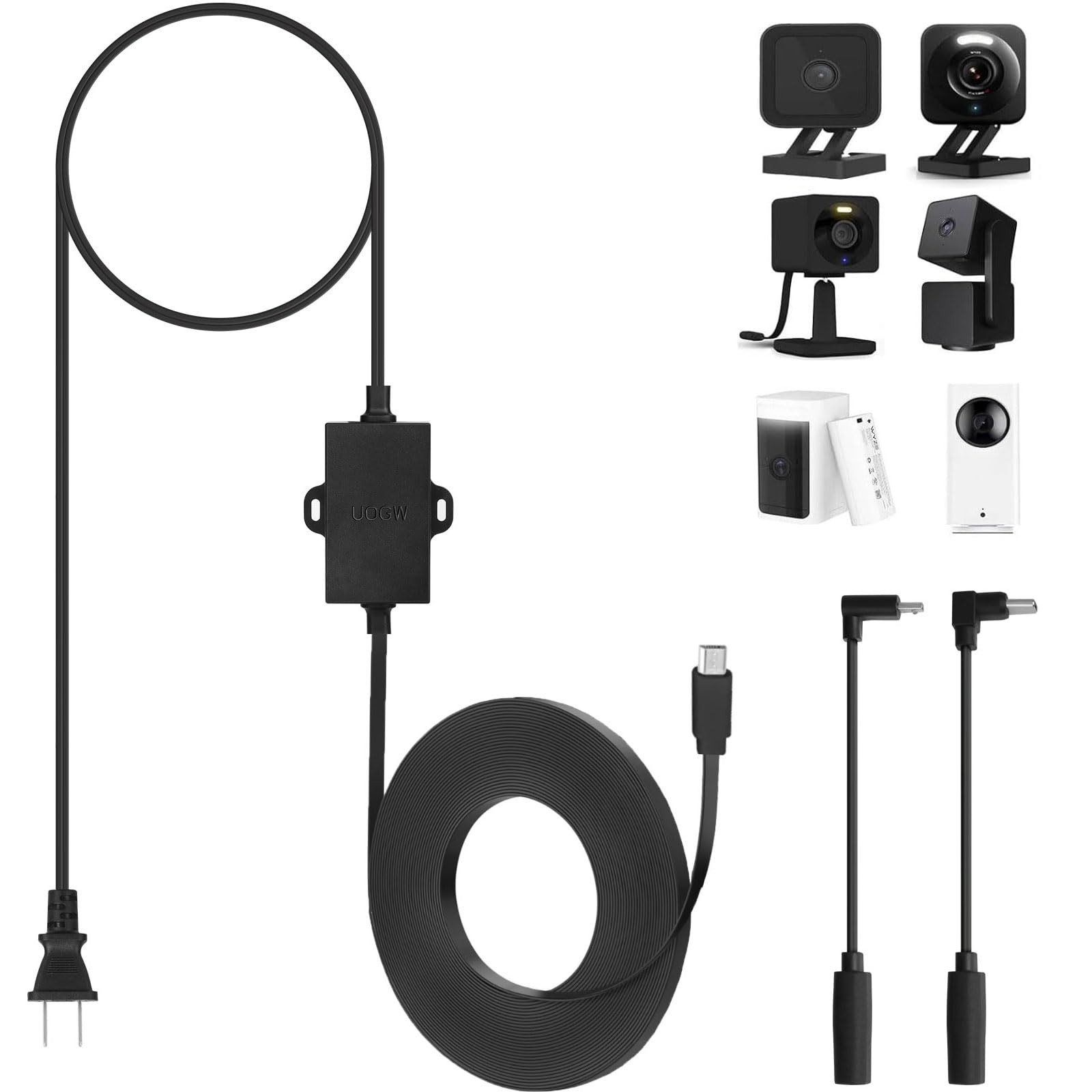 50Ft Outdoor Power Adapter Cable For Wyze Cam V4 Duo Pan V4 V3 V2 OG Flat Cable