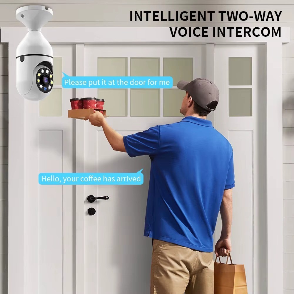360° 1080P IP E27 Light Bulb Camera Wi-Fi IR Night Smart Home Wireless Security
