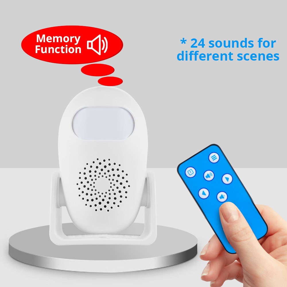 Wireless Infrared Motion Sensor 100dB Loud Alarm Anti-theft Detector with Remote