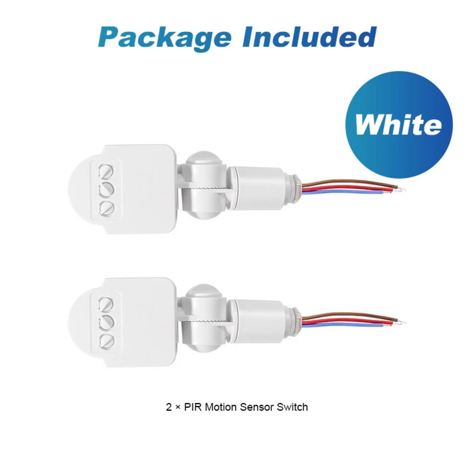 2pcs PIR Motion Sensor Switch Wall Light Switch Fit 16mm Thread Diameter