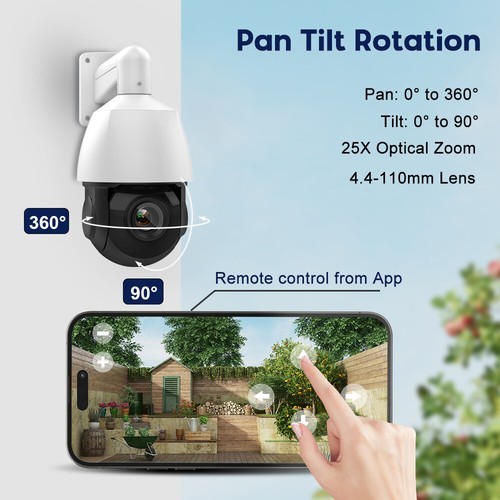 VIKYLIN 25×ZOOM 360 degree IR50M 8MP 4K ptz CAMERA Viewer App POE Tracking lot