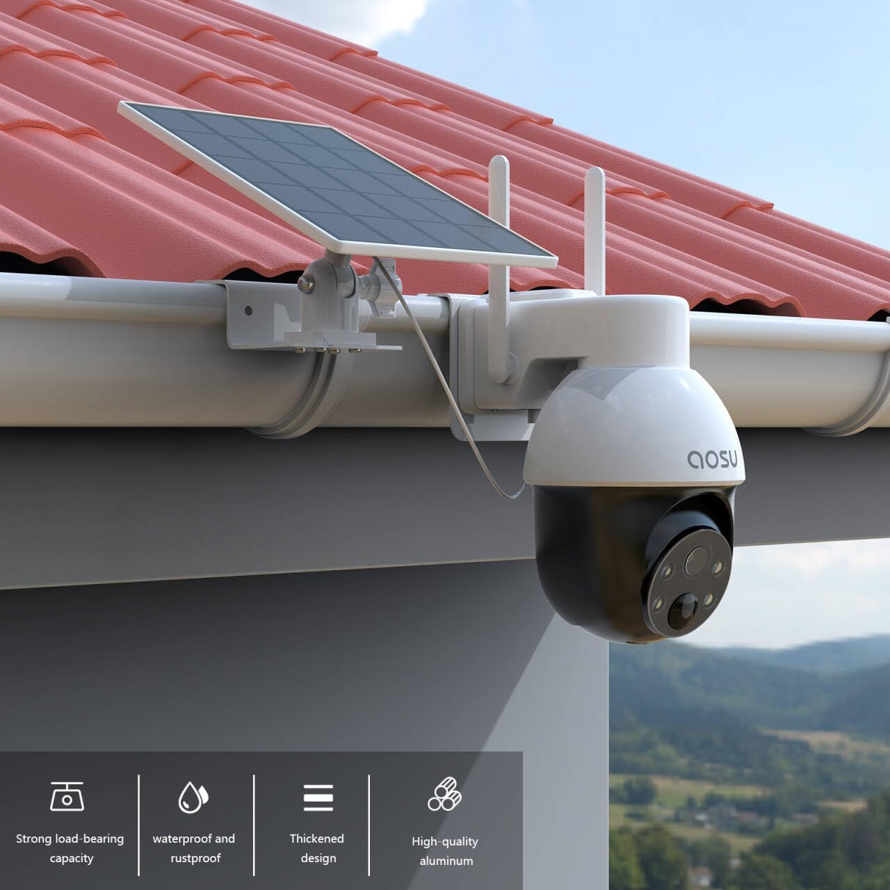 Gutter Mount Kits Compatible with AOSU Solar Security Cameras Wireless Outdoor(S