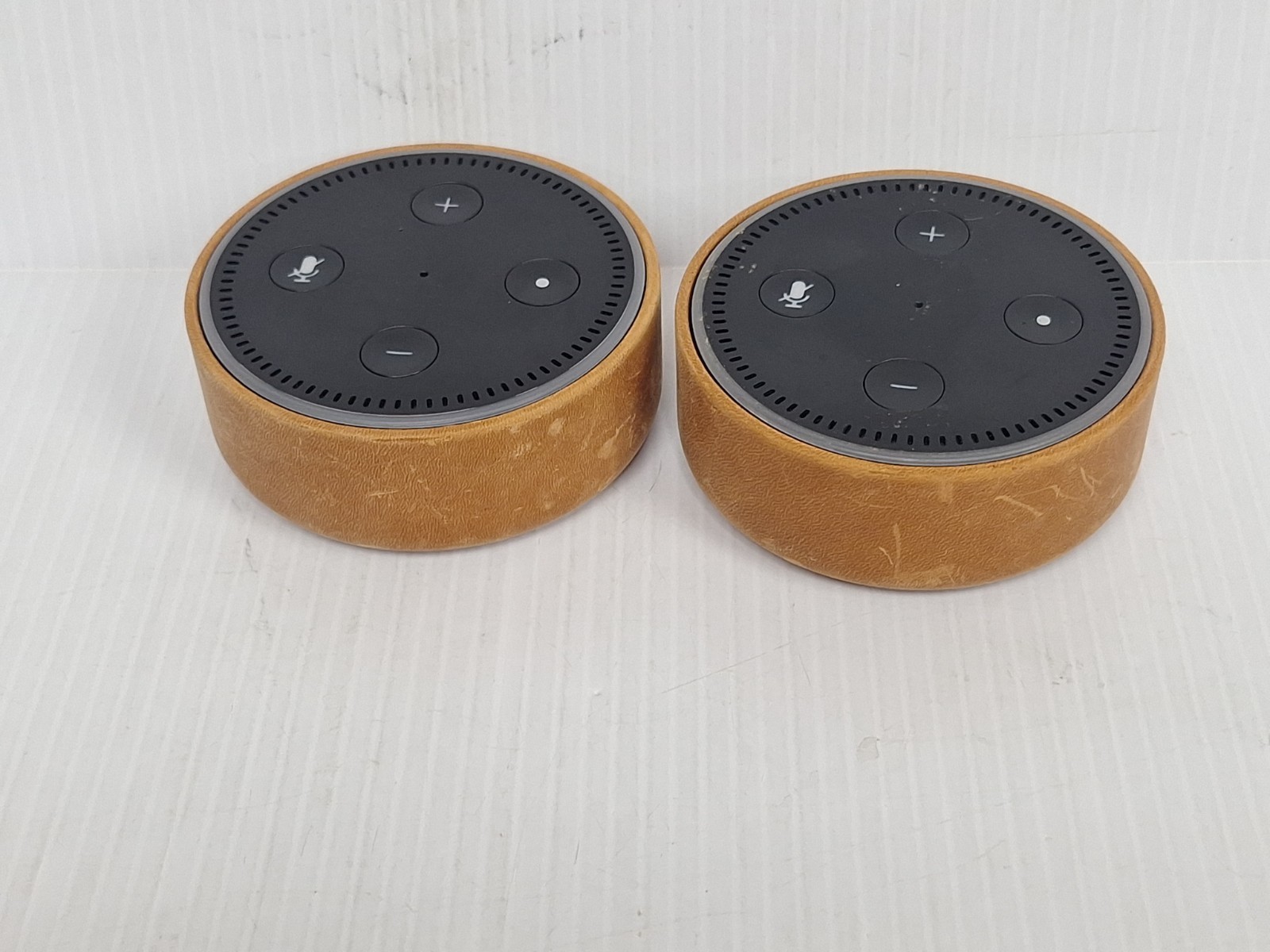 Lot of 2 Amazon Echo Dots (2nd Gen) Alexa Smart Speakers with Boots – No Cords