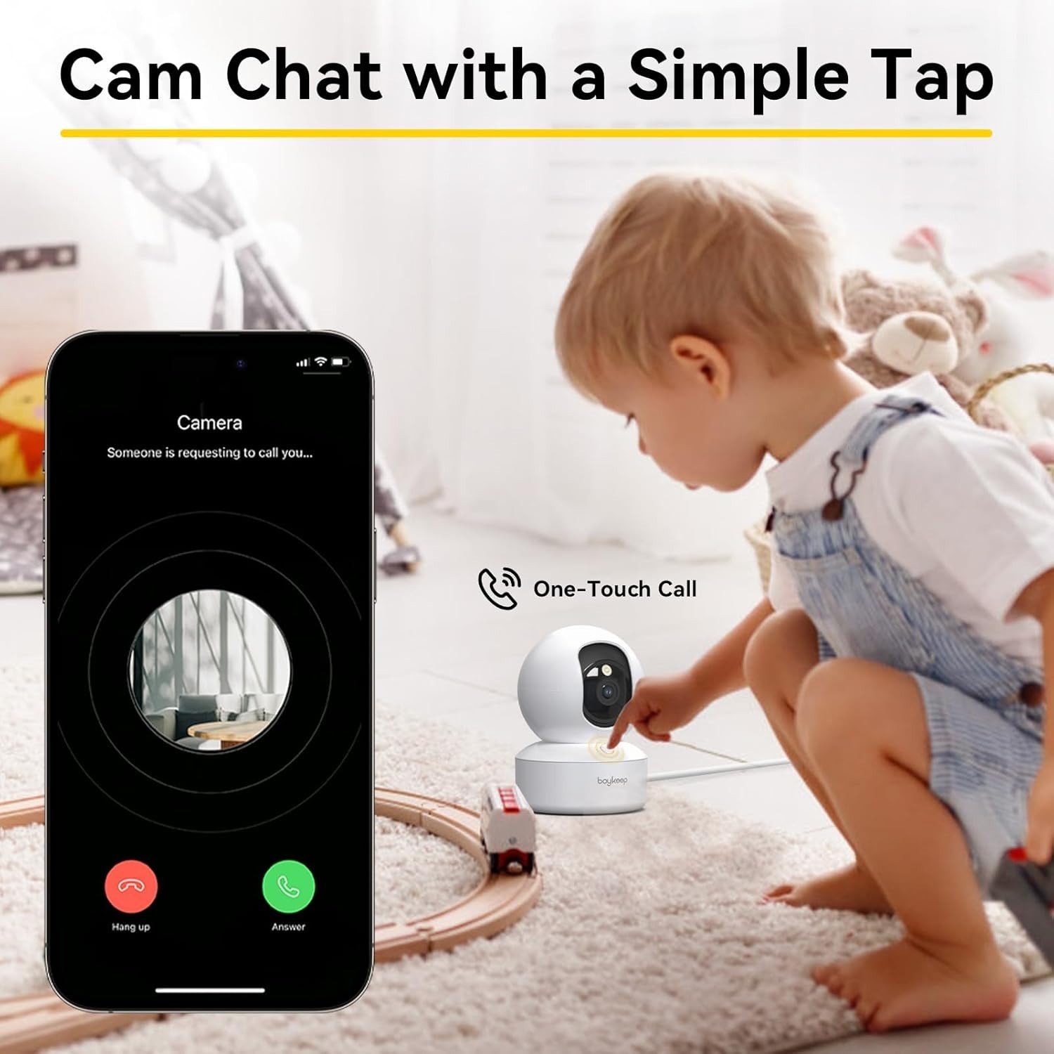 boykeep Wireless 5G WiFi Security Camera 2K Smart Indoor Night Vision Wired Cam