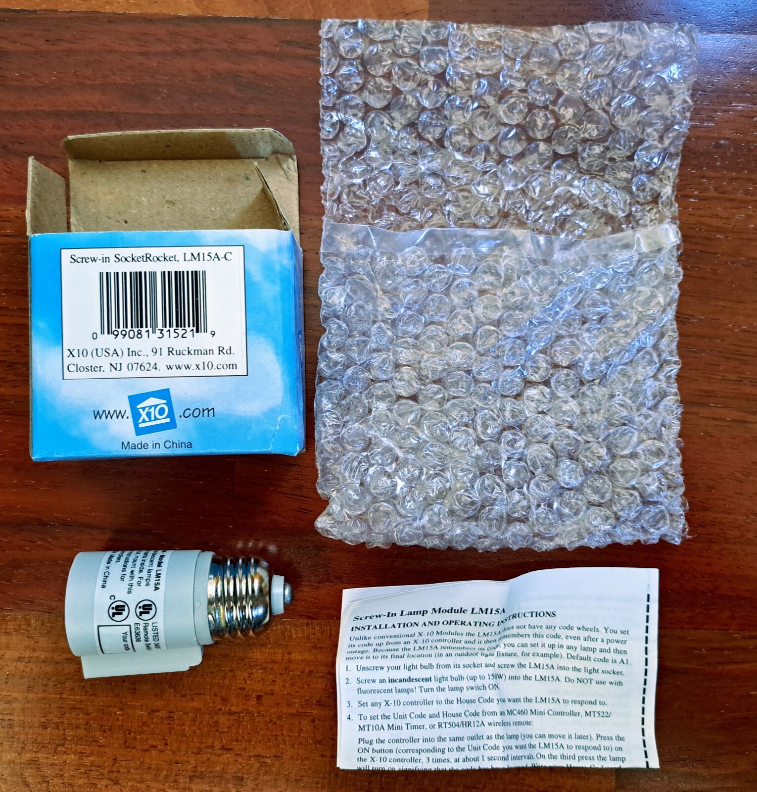 X10 Screw-In Socket Rocket Lamp Module LM15A-C, New, Complete In Box