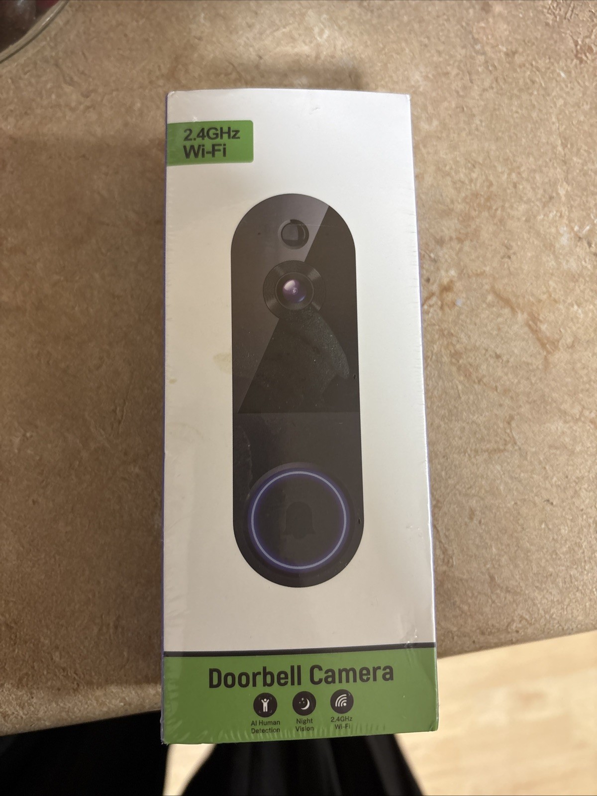 Camtro T52 Wireless Video Doorbell Camera Linen AI Human Detection Night Vision