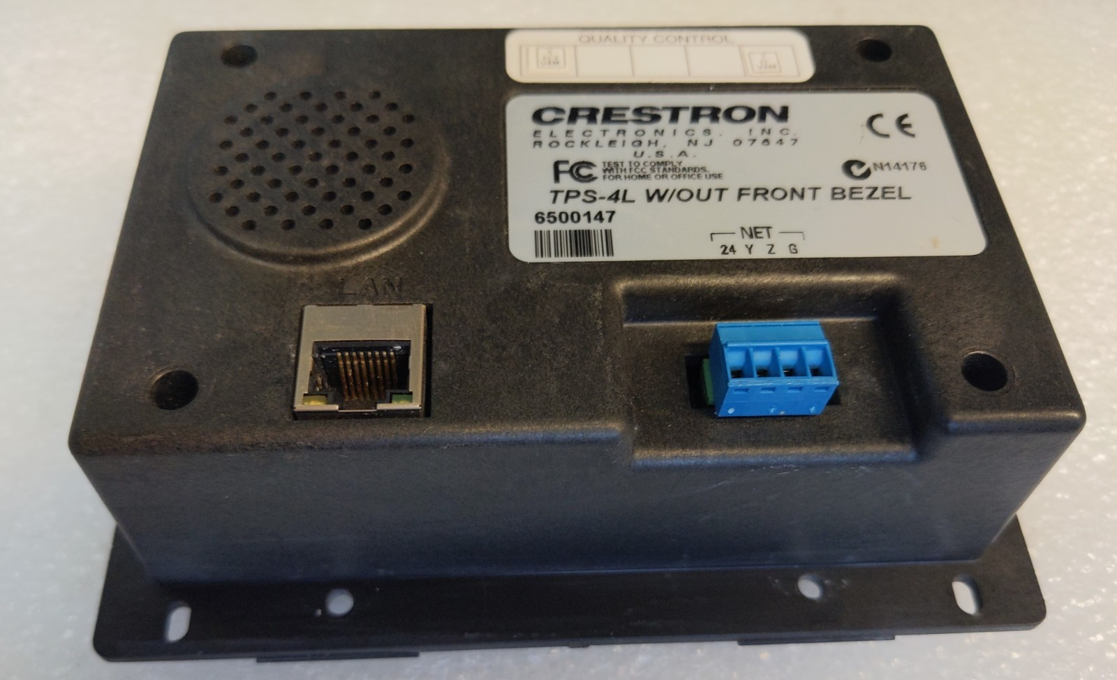 Crestron TPS-4L 6500147 3.6″ Touch Panel w/ Bezel & Mount Brackets Tested