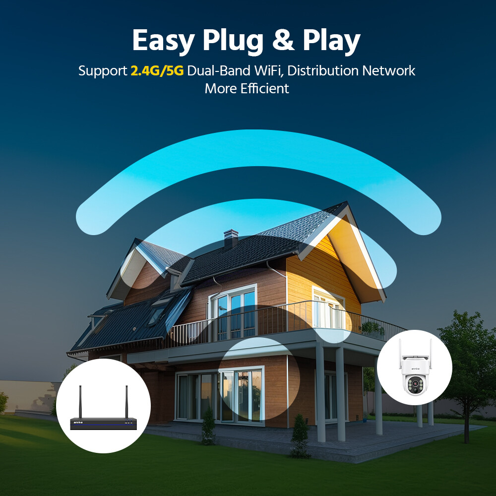 ANNKE 16CH NVR 4MP WIFI Solar Battery PT Color Security Camera System 2-Way Talk