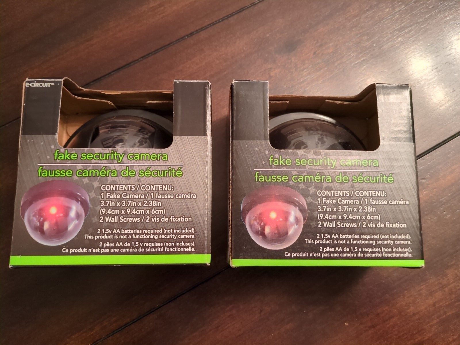 2 e-Circuit Fake Security CCTV Dome Camera LED Flashing Light Battery Operated