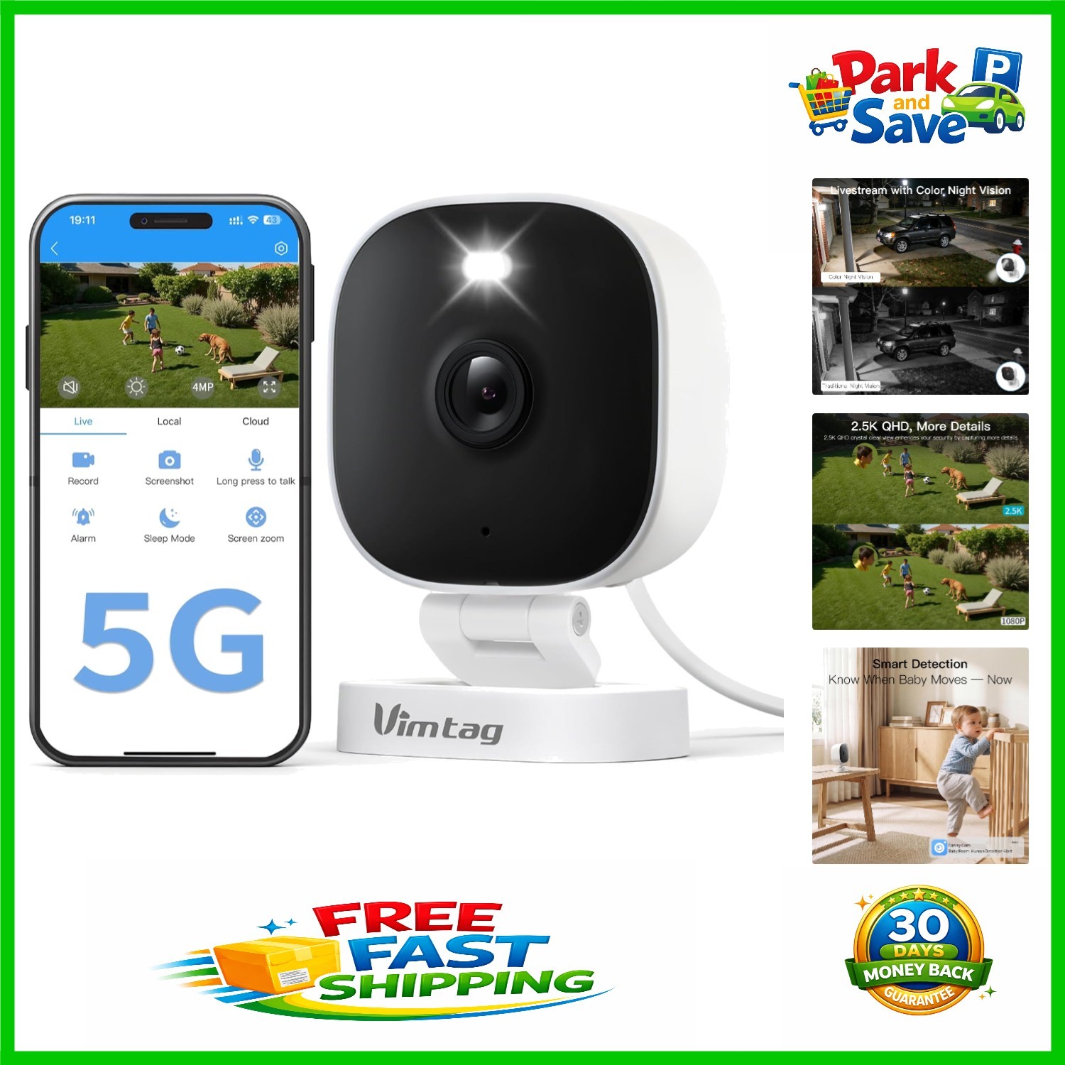 Weatherproof Outdoor Camera with 2.5K Live Streaming & Instant Alerts