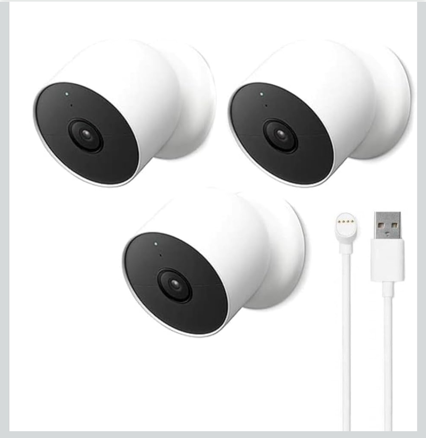 Google Nest Cam Outdoor or Indoor, Battery – 2nd Generation – 3 Pack + FREE GIFT