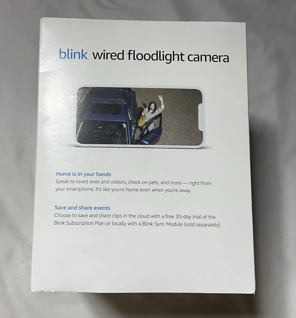 Blink Wired Floodlight Smart security camera 2600 lumens HD Black DAMAGEDBOX G9